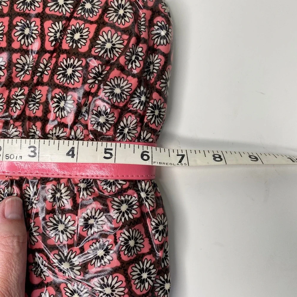 Vera Bradley Mocha‎ Rouge Frill Wristlet Clutch Wallet Floral Pink Brown Bag